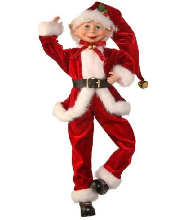 Regency International 17In Fabric Traditional Bendable Elf Ornament #Mtx67437