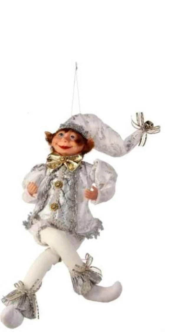 Regency International 17In Fabric White And Silver Bendable Elf