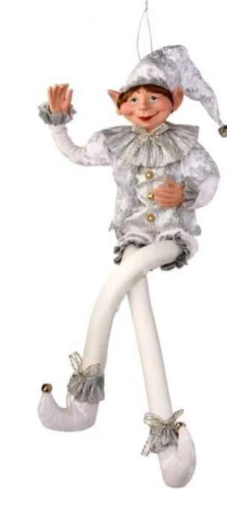 Regency International 30In Fabric White And Silver Bendable Elf