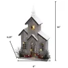 Gerson International 16-In H Battery- Operated Lighted Wood House With Pine And Berry Accent