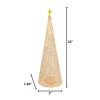 Gerson International 23.8-In H Battery- Operated Lighted Jeweled Cone Tree, Gold