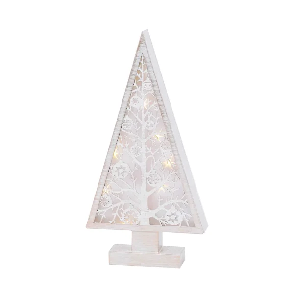 Gerson International 16-In H Battery- Operated Lighted Metal And Laser Cut Wood Tree