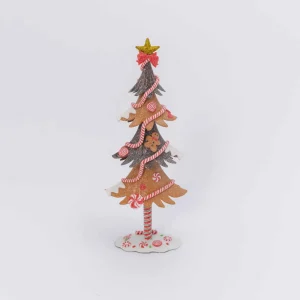 Gerson International 17.5In H Whimsical Gingerbread Christmas Tree Tabletop Figurine