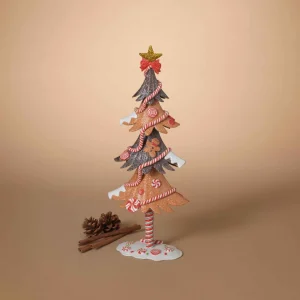 Gerson International 17.5In H Whimsical Gingerbread Christmas Tree Tabletop Figurine