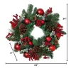 Gerson International 24 In Holiday Wreath With Pinecones, Red Berries And Ornaments