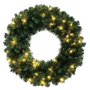 Puleo International 24In Kentucky Pine Green Wreath With 170 Tips & 50 Clear Lights