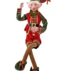 Regency International 30In Metallic Plaid Bendable Elf Ornament