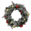 Puleo International 30In Pre-Lit Flocked Fairfield Wreath In Clear #114-Fgf1-30Wc1