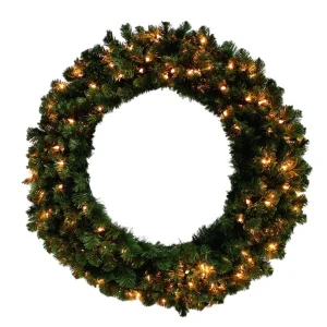 Puleo International 36In Prelit Kentucky Pine Green Wreath With 300 Tips & 150 Clear Lights #114-Kngg-36Wc15