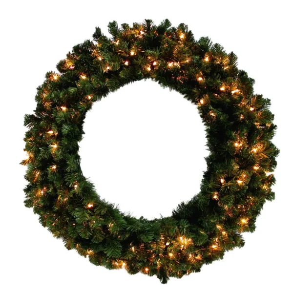 Puleo International 36In Prelit Kentucky Pine Green Wreath With 300 Tips & 150 Clear Lights #114-Kngg-36Wc15