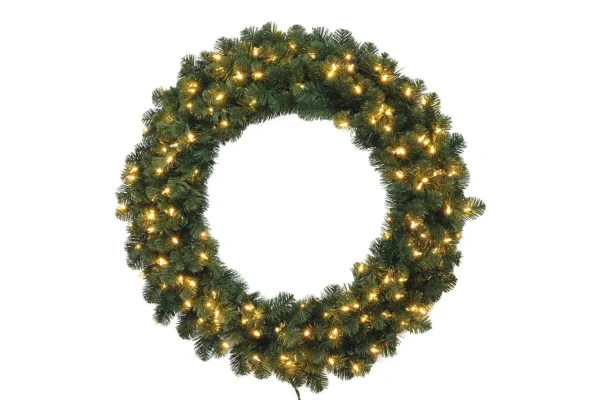 Puleo International 36In Prelit Kentucky Pine Green Wreath With 300 Tips & 150 Clear Lights #114-Kngg-36Wc15
