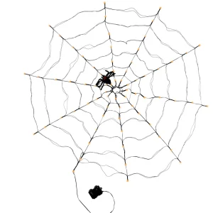Gerson International 48 In Spooky Lighted Spider Web With Orange Micro Led Lights