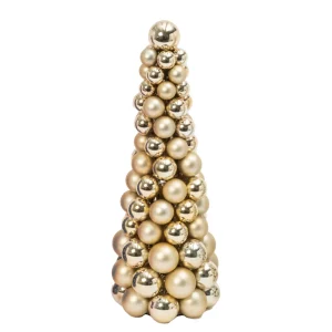 Gerson International 18 In Tall Gold Christmas Holiday Ornament Cone Tree Decor