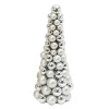Gerson International 18 In Tall Silver Christmas Holiday Ornament Cone Tree Decor