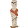 Gerson International 32 In Tall Wood Halloween Mummy, Spooky Decor With Boo Banner