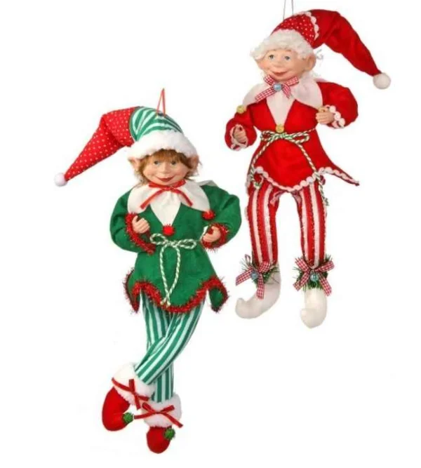 Regency International 17In Velvet Red/Green Bendable Elf, Assorted Styles