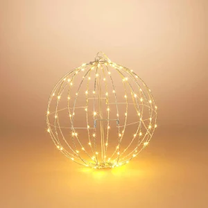 Gerson International 17 In Whimsical Lighted Metal Sphere, Warm White Micro Leds