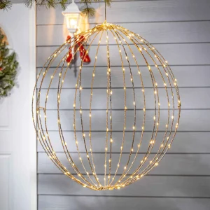 Gerson International 24 In Whimsical Lighted Metal Sphere, Warm White Micro Leds