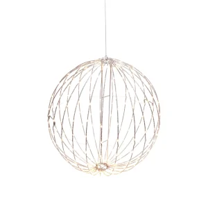 Gerson International 17 In Whimsical Lighted Metal Sphere, Warm White Micro Leds