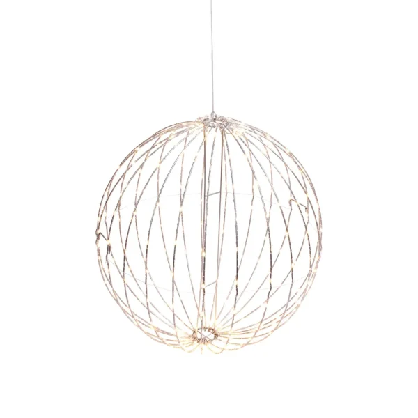 Gerson International 17 In Whimsical Lighted Metal Sphere, Warm White Micro Leds