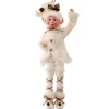 Regency International 17In White Cable Knit Sweater Bendable Elf Ornament