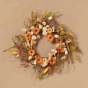 Gerson International 22-Inch Diameter Harvest Wreath With Fall Flowers And Berries