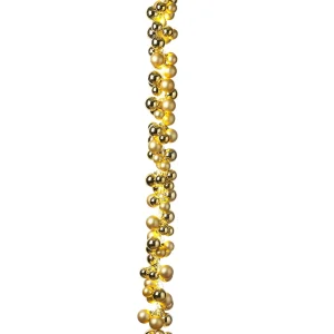 Gerson International 58.5-Inch Long Electric Gold Lighted Ornament Strung Garland