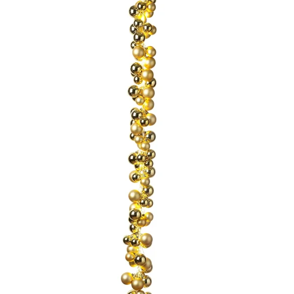 Gerson International 58.5-Inch Long Electric Gold Lighted Ornament Strung Garland