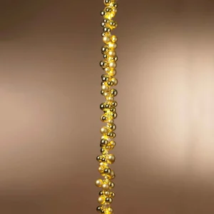 Gerson International 58.5-Inch Long Electric Gold Lighted Ornament Strung Garland