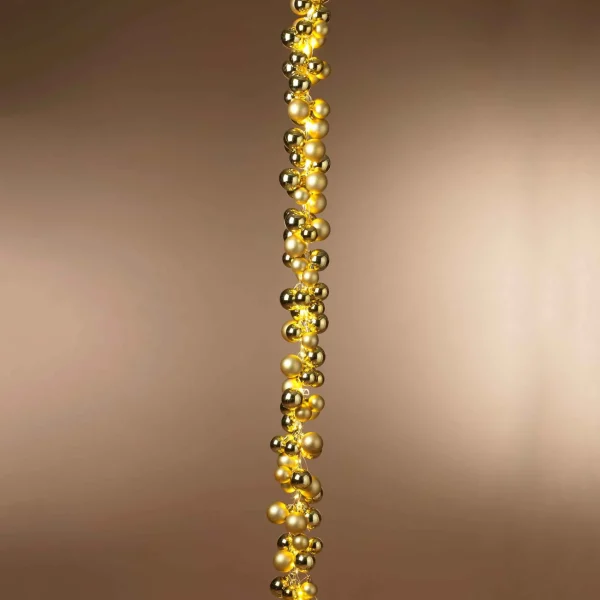 Gerson International 58.5-Inch Long Electric Gold Lighted Ornament Strung Garland