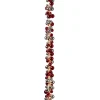 Gerson International 58.5-Inch Long Electric Red And Silver Lighted Ornament Strung Garland