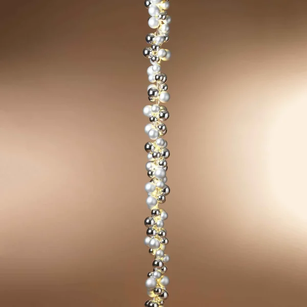 Gerson International 58.5-Inch Long Electric Silver Lighted Ornament Strung Garland