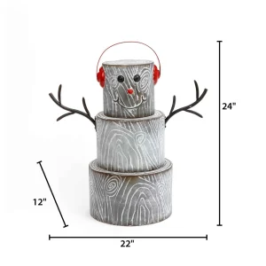 Gerson International 24-Inch-High Metal Snowman Figurine