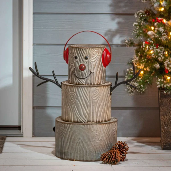 Gerson International 24-Inch-High Metal Snowman Figurine