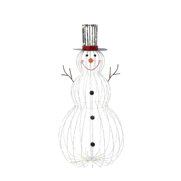 Gerson International Jolly Wire Led Snowman, Christmas Holiday Outdoor Yard Decor