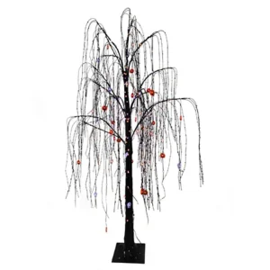 Kurt Adler 6 Foot Willow Tree With 320 Purple And Orange Fairy Lights