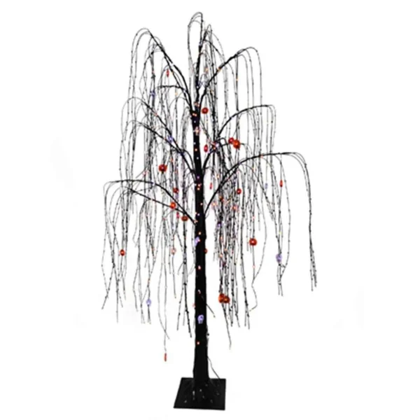 Kurt Adler 6 Foot Willow Tree With 320 Purple And Orange Fairy Lights