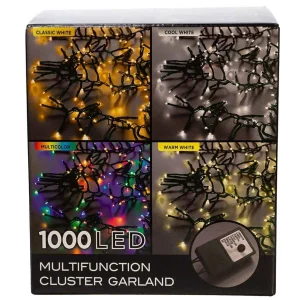 Kurt Adler Cul 1000-Light 33-Foot Cluster Light Set With Cool White 3Mm Led Bulbs