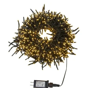 Kurt Adler Cul 1000-Light 33-Foot Cluster Garland With Warm White 3Mm Led Bulbs