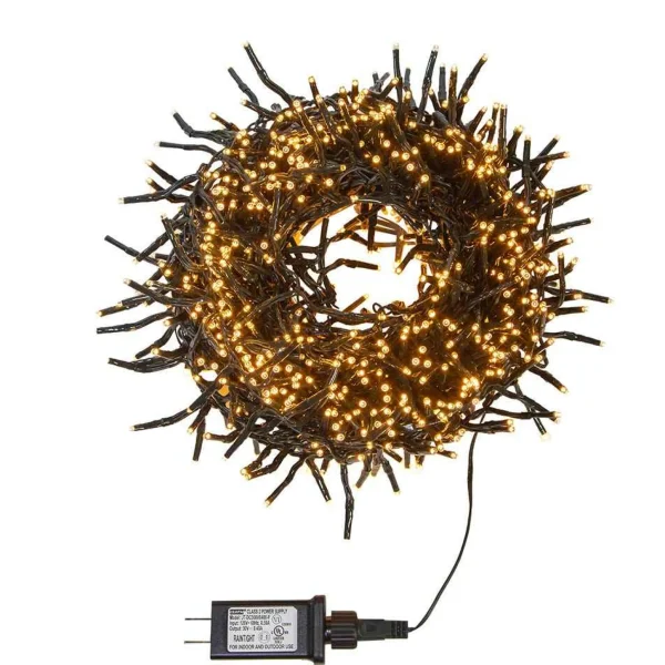 Kurt Adler Cul 1000-Light 33-Foot Cluster Light Set With Classic White 3Mm Led Bulbs