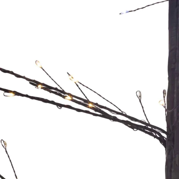Kurt Adler 3-Foot Black Twig Tree With Warm White Cool White Twinkle Lights