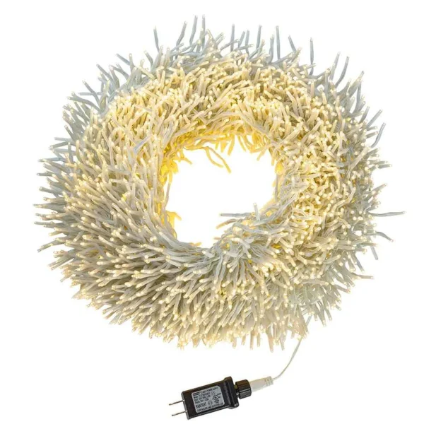 Kurt Adler 98-Foot 3000-Light Cluster Garland With Warm White Led Lights
