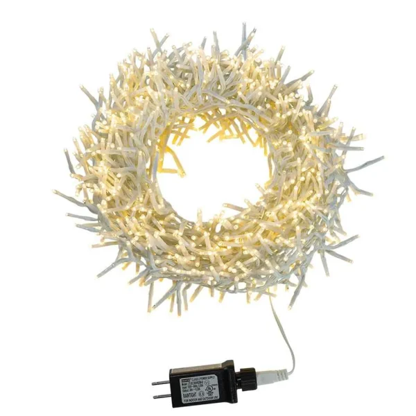 Kurt Adler 33-Foot 1000-Light Cluster Garland With Warm White Led Lights