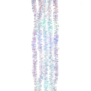 Kurt Adler 6.5-Foot Multi-Color Silver Iridescent Tinsel Cascade Light Set