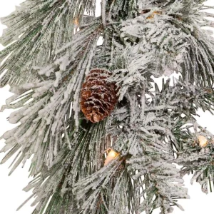 Kurt Adler 9-Foot Pre-Lit Clear Incandescent Flocked Garland