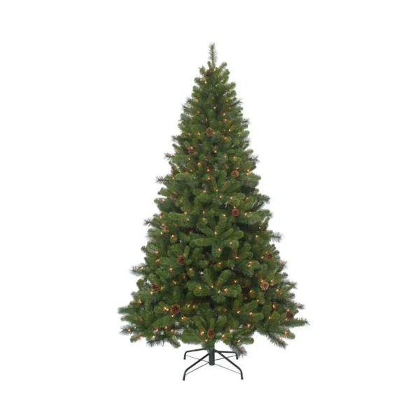 Kurt Adler 7.5-Foot Pre-Lit Clear Burlington Spruce