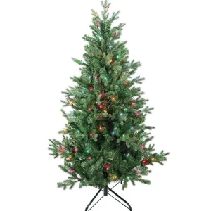 Kurt Adler 4.5-Foot Pre-Lit Multi-Color Incandescent Jackson Pine Tree