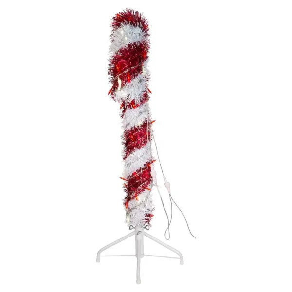 Kurt Adler 3-Foot Pre-Lit Red And White Led Tinsel Candy Cane