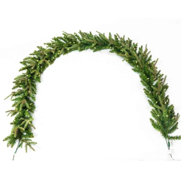 Kurt Adler 9-Foot Pre-Lit Warm White Led Grand Fir Garland