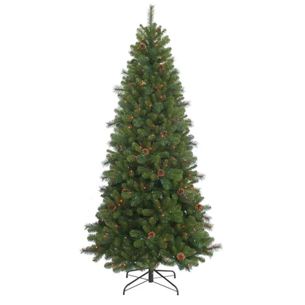 Kurt Adler 7.5-Foot Slim Pre-Lit Multi-Color Burlington Tree